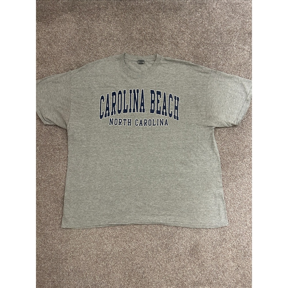 Comfort Colors T-Shirt Mens 2XL Gray Excellent Carolina Beach NC Graphic Tee